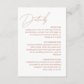 Kalligrafie Terracotta Details QR Code Hochzeit Begleitkarte (Vorderseite)