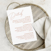 Kalligrafie Terracotta Details QR Code Hochzeit Begleitkarte