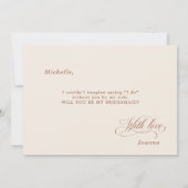 Kalligrafie Terracotta wirst du meine Bridmaid sei Einladung (Rückseite)