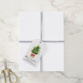 Kalligrafie-Tinte Weihnachten Wasserfarbe Kiefer R Geschenkanhänger (Mit Garn)