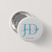 Kalligrafie trendige klassische Schrift Monogramm Button (Vorne & Hinten)