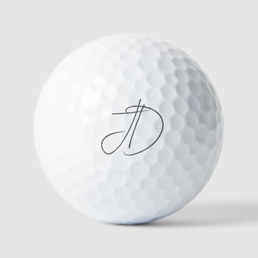 Kalligrafie trendiges klassisches Monogramm Golfball (Vorderseite)