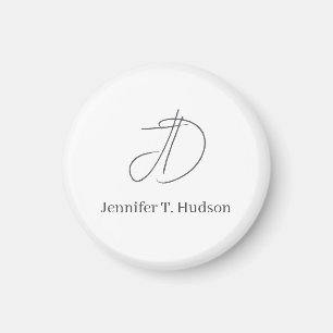 Kalligrafie trendiges klassisches Monogramm  Magnet