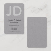 Kalligrafie trendy klassische Skriptmonogramm grau Visitenkarte (Vorne/Hinten)