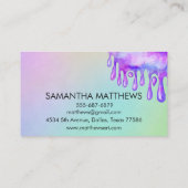 Kalligrafie Tropfen Wasserfarbe Malerin Kunst Visitenkarte (Rückseite)