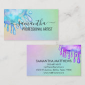 Kalligrafie Tropfen Wasserfarbe Malerin Kunst Visitenkarte (Vorne/Hinten)