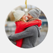 Kalligrafie Truck Erstes Verlobtes FOTO Keramik Ornament (Hinten)