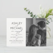 Kalligrafie-Typografie-Foto Einladung (Stehend Vorderseite)