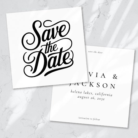 Kalligrafie-Typografie-Hochzeit Save The Date