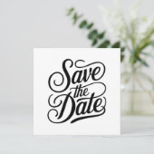 Kalligrafie-Typografie-Hochzeit Save The Date (Stehend Vorderseite)