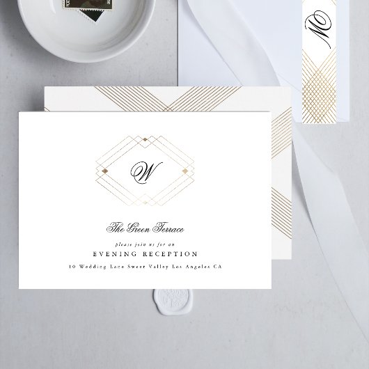Kalligrafie Typografie Monogram Gold Deko Wedding Begleitkarte