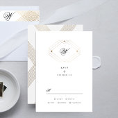 Kalligrafie Typografie Monogram Gold Deko Wedding RSVP Karte