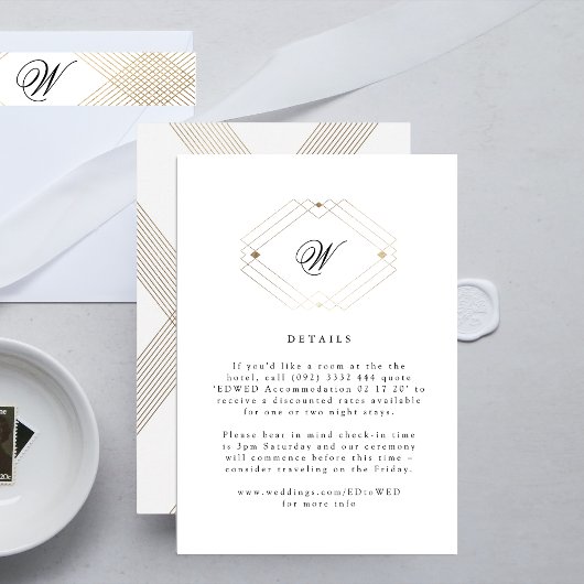 Kalligrafie Typografie Monogram Gold Deko Wedding RSVP Karte