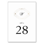Kalligrafie Typografie Monogram Gold Deko Wedding Tischnummer (Vorderseite)