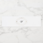 Kalligrafie Typografie Monogram Gold Deko Wedding Wasserflaschenetikett (Einzelnes Label)