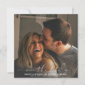 Kalligrafie Typografie Platz 3 Foto Hochzeit Save The Date (Vorderseite)