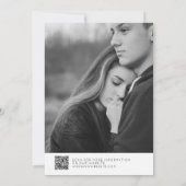 Kalligrafie Typografie QR Code Engagement Partei Einladung (Rückseite)