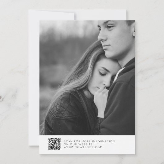 Kalligrafie Typografie QR Code Engagement Partei Einladung (Rückseite)