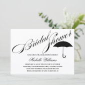 Kalligrafie Umbrella-Brautparty Einladung (Stehend Vorderseite)