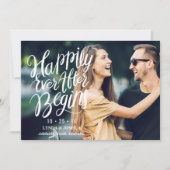 Kalligrafie und Foto-Hochzeit speichern Sie die Da Save The Date (Vorderseite)