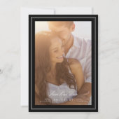 Kalligrafie und Gerahmtes klassisches Foto der Sch Save The Date (Vorderseite)