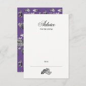 Kalligrafie und Wine Wedding Advice Card Begleitkarte (Vorne/Hinten)