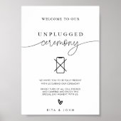 Kalligrafie-Unplugged-Zeremonie Hochzeitszeichen Poster (Vorne)