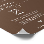 Kalligrafie-Unplugged-Zeremonie Hochzeitszeichen Poster (Ecke)