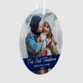 Kalligrafie Unser erstes Foto für Weihnachten Ornament (Vorderseite)