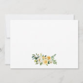 Kalligrafie verändert das Datum der gelben Blumenk Save The Date (Rückseite)