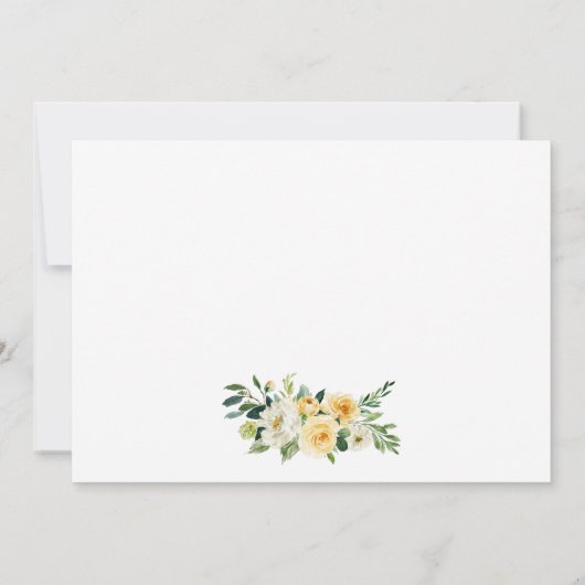 Kalligrafie verändert das Datum der gelben Blumenk Save The Date (Rückseite)