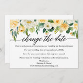 Kalligrafie verändert das Datum der gelben Blumenk Save The Date (Vorne/Hinten)