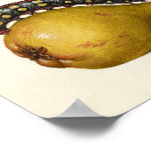 Kalligrafie vergoldet anfänglicher Vintager Birnen Poster (Ecke)