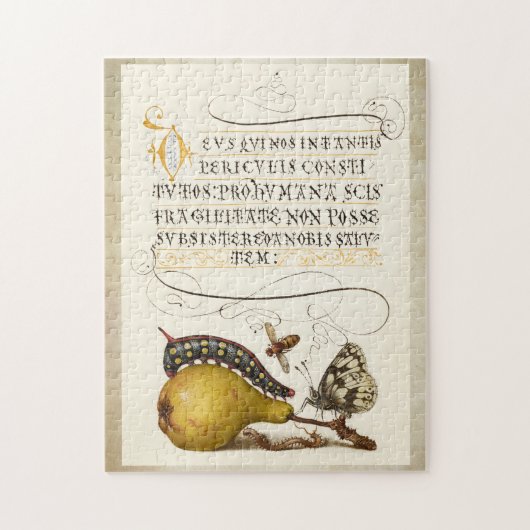 Kalligrafie vergoldet anfänglicher Vintager Birnen Puzzle (Vertikal)