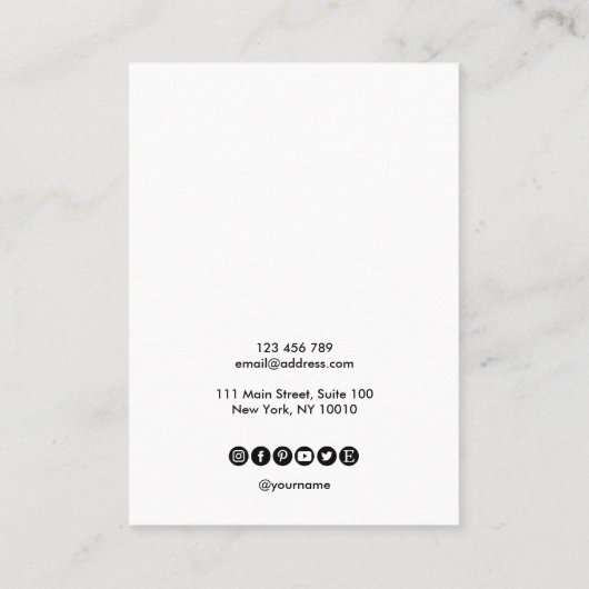 Kalligrafie Visitenkarte (Rückseite)