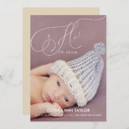 Kalligrafie Vollständiges Foto Geburtshilfeverkünd Einladung