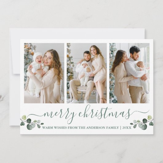 Kalligrafie Watercolor Eucalyptus Weihnachten (Vorderseite)