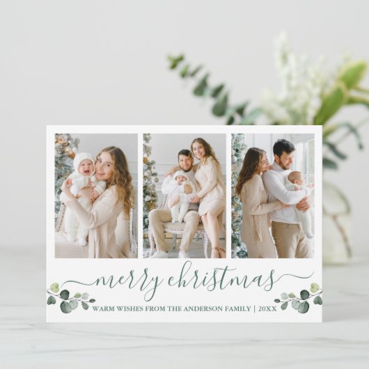 Kalligrafie Watercolor Eucalyptus Weihnachten (Stehend Vorderseite)