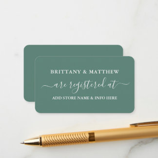 Kalligrafie Wedding Registry Eucalyptus Green Begleitkarte