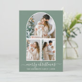 Kalligrafie Weihnachten 3 Foto Arch Sage Green (Stehend Vorderseite)