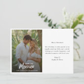 Kalligrafie Weihnachts-Foto Schwangerschaft Ankünd Feiertagskarte (Stehend Vorderseite)