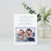 Kalligrafie Wintersaison Grüße Foto Urlaub Postkarte (Stehend Vorderseite)