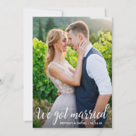 Kalligrafie Wir Got Verheiratete Hochzeitfotokarte Dankeskarte