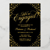 Kalligrafie Wir sind eine Verlobte Engagement-Part Folieneinladung (Vorderseite)