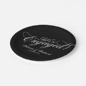 Kalligrafie Wir sind Verlobte Engagement Party Bla Pappteller (Schrägansicht)