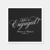 Kalligrafie Wir sind Verlobte Engagement Party Bla Serviette (Vorderseite)