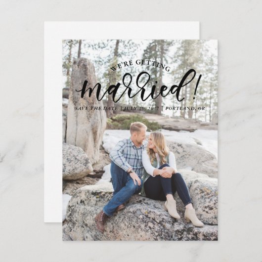 Kalligrafie Wir werden Save the Date heiraten (Vorne/Hinten)