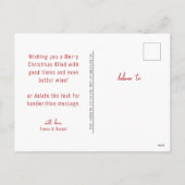 Kalligrafie Wunderbarste Weihnachtszeit Feiertagspostkarte (Rückseite)