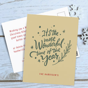 Kalligrafie Wundervollste Weihnachtszeit Feiertagspostkarte