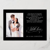 Kalligrafie zeitlos Silberhochzeit Danke Karte (Rückseite)